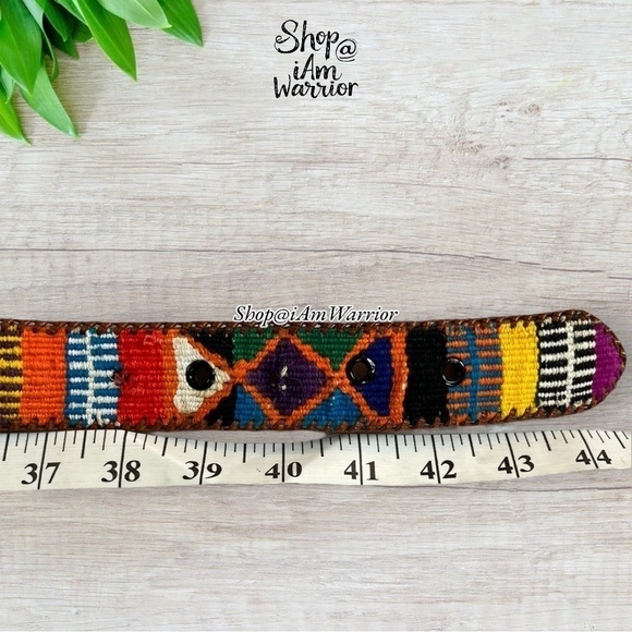Guatemalan genuine leather hand made embroidered unisex belt *shop@iamwarrior main image 13